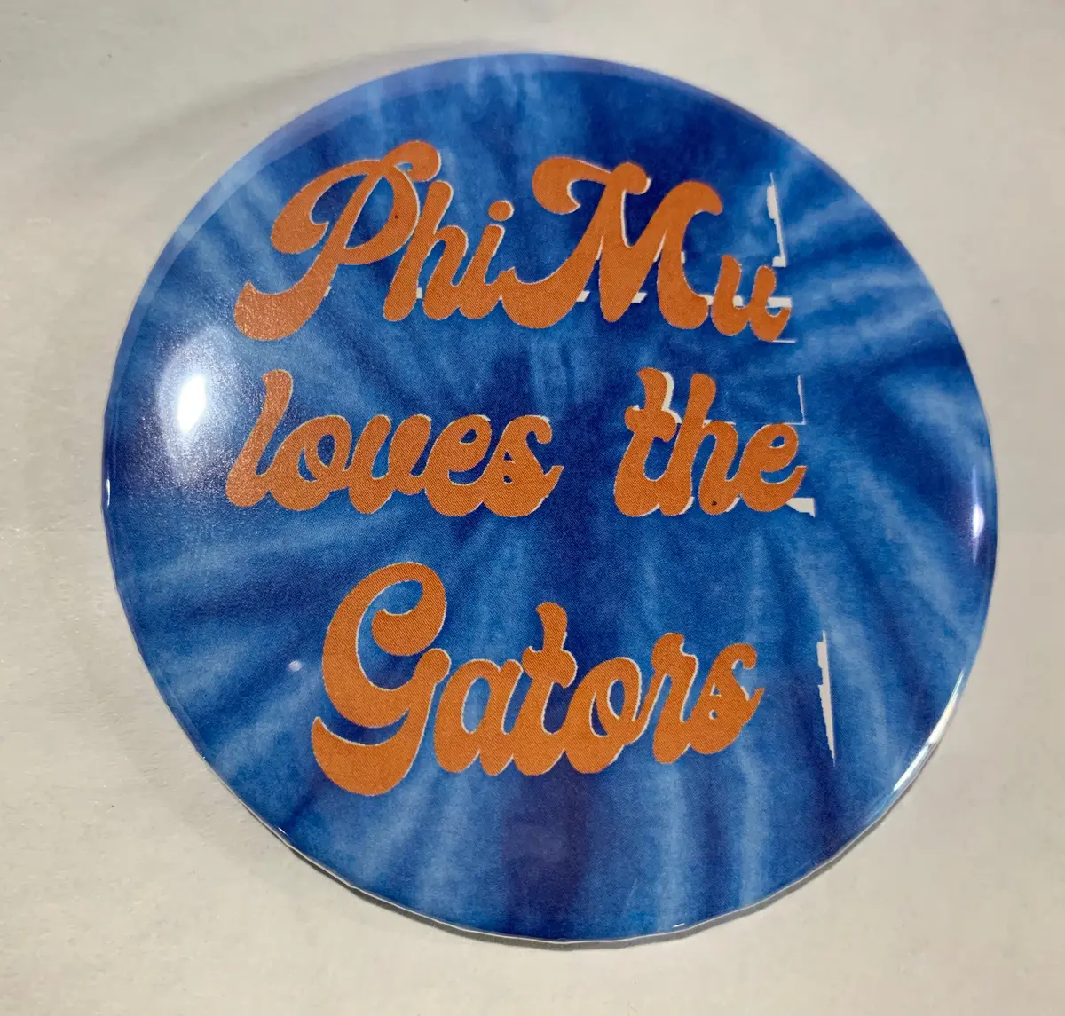 Phi Mu Tie Dye Printed Button 1