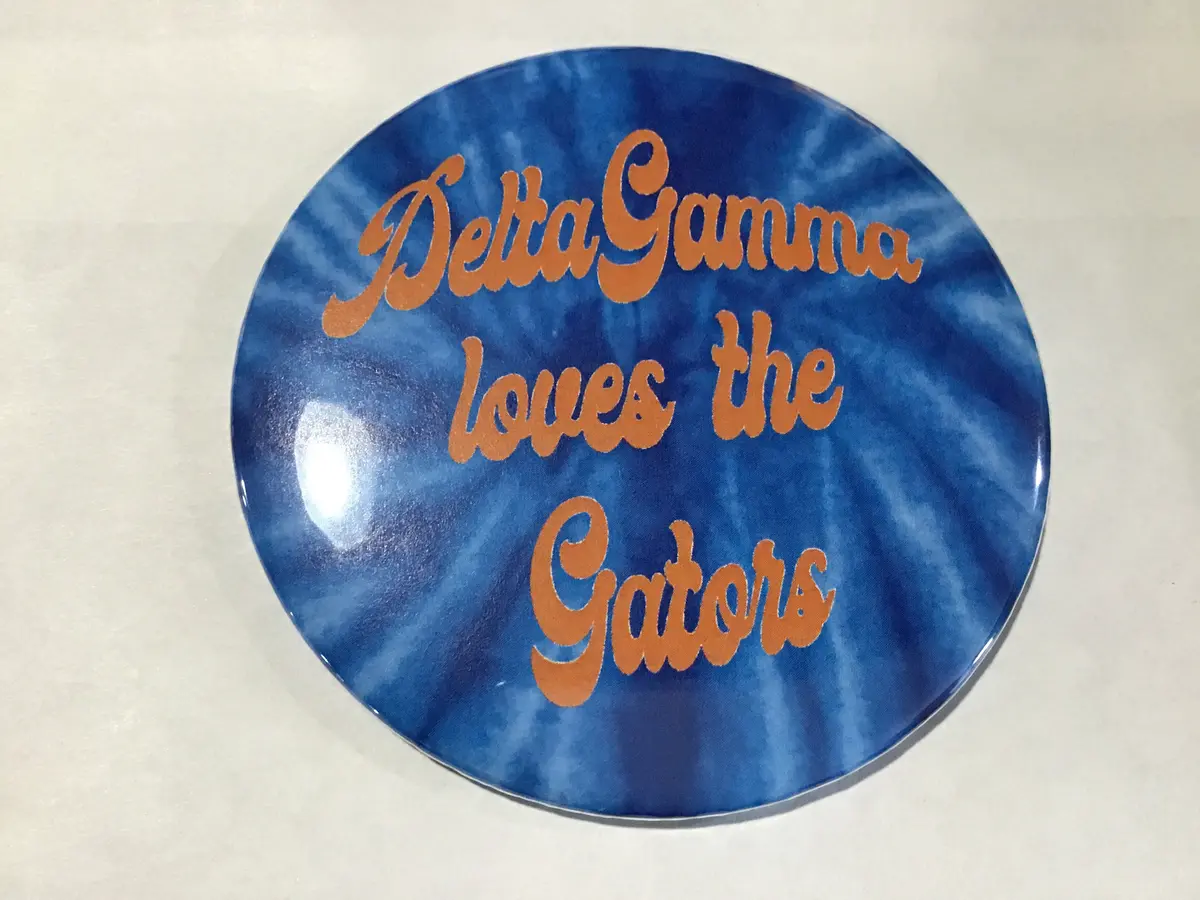 Delta Gamma Tie Dye Printed Button 1
