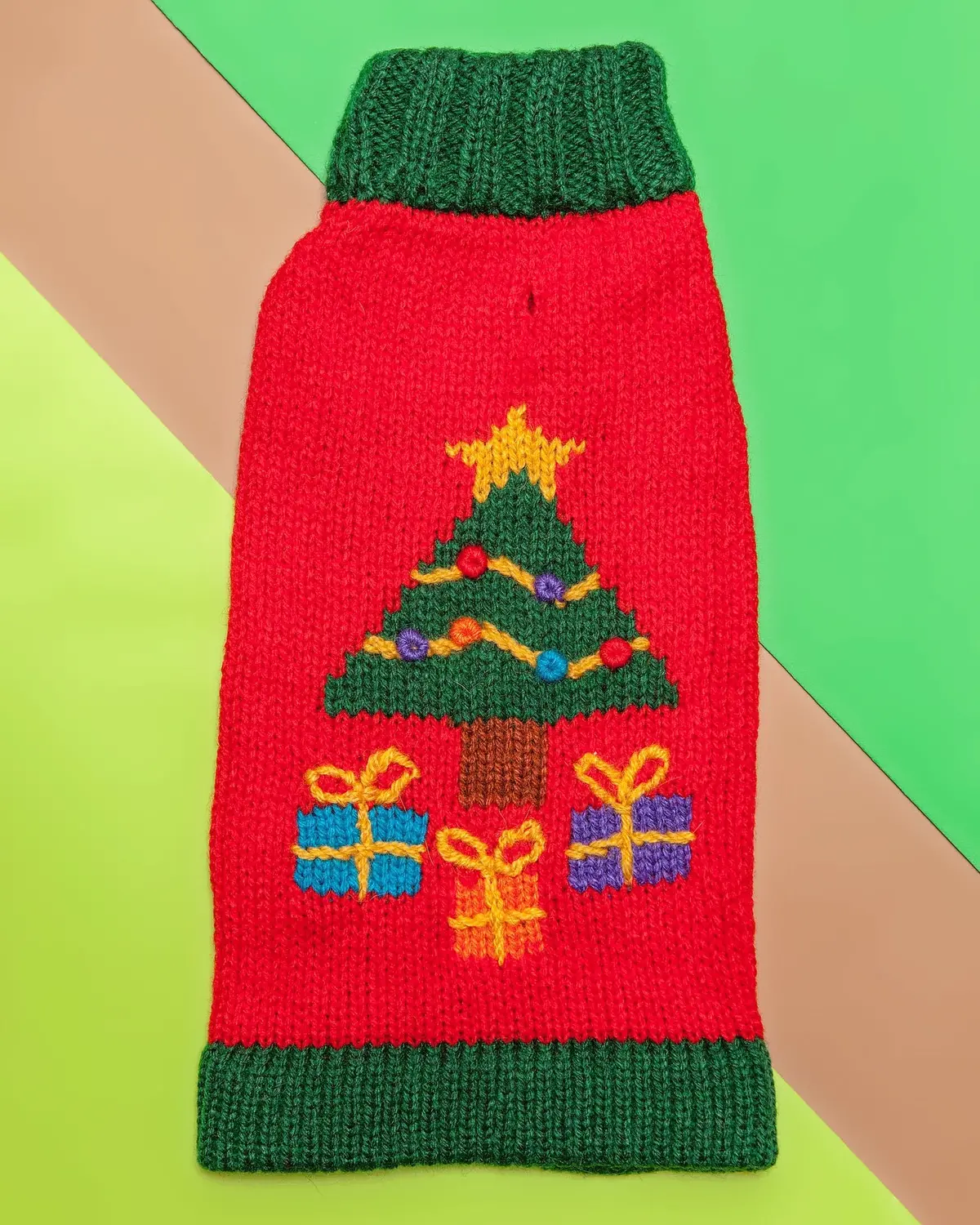 Barking Around The Christmas Tree Handknit Dog Sweater 1