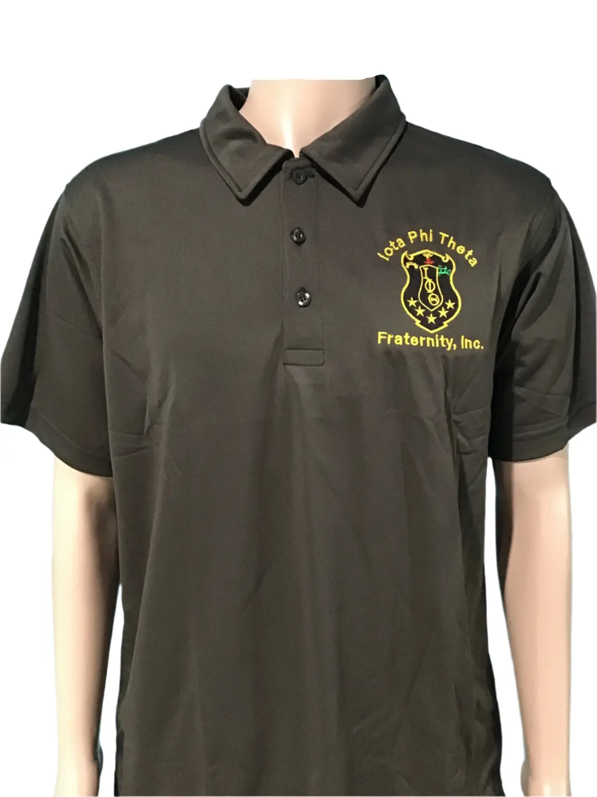 Iota Phi Theta Moisture-Wicking Brown Polo 1