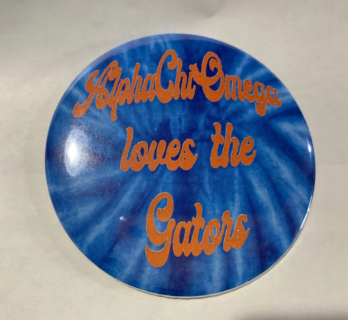 Alpha Chi Omega Tie Dye Printed Button 1