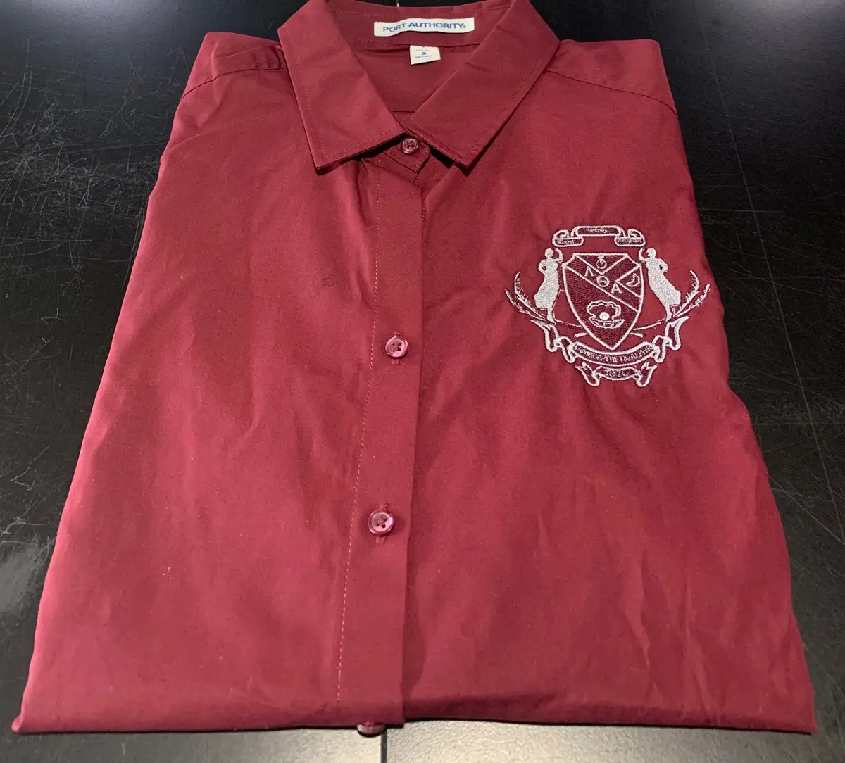 Lambda Theta Alpha Ladies Long Sleeve Carefree Poplin Shirt 4