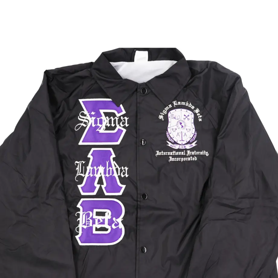 Sigma Lambda Beta Crossing Jacket With Gothic Font 1