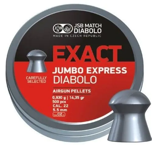 Jsb 5.5Mm Exact Jumbo 14.35Gr 500Pcs .22Cal 1