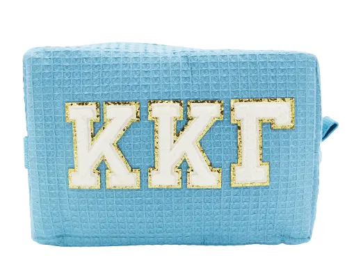 Kappa Kappa Gamma Waffle Make-Up Bag With Chenille Letters 1