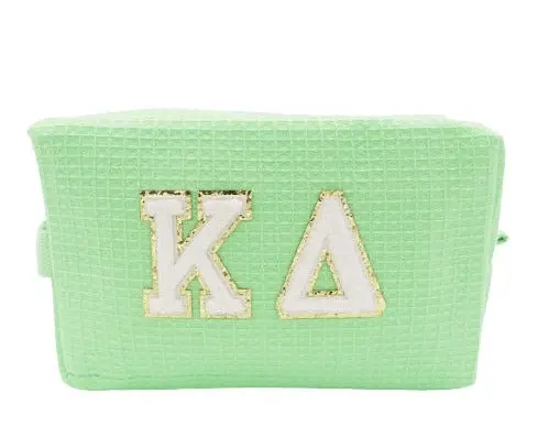 Kappa Delta Waffle Make-Up Bag With Chenille Letters 1