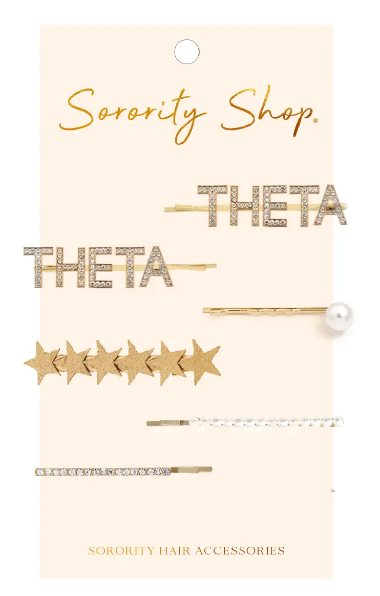 Kappa Alpha Theta Rhinestone Hair Clips 1