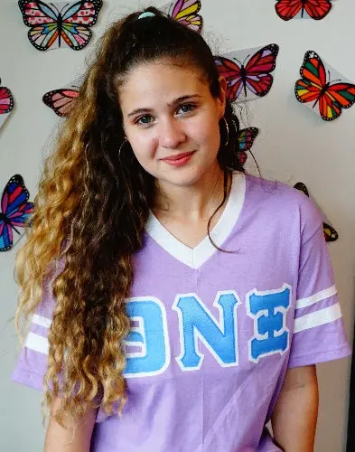 Theta Nu Xi Striped V-Neck 1
