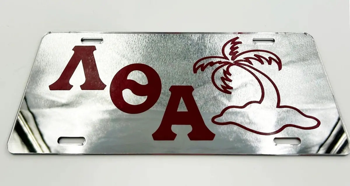 Lambda Theta Alpha Palm Tree Mirror License Plate 1