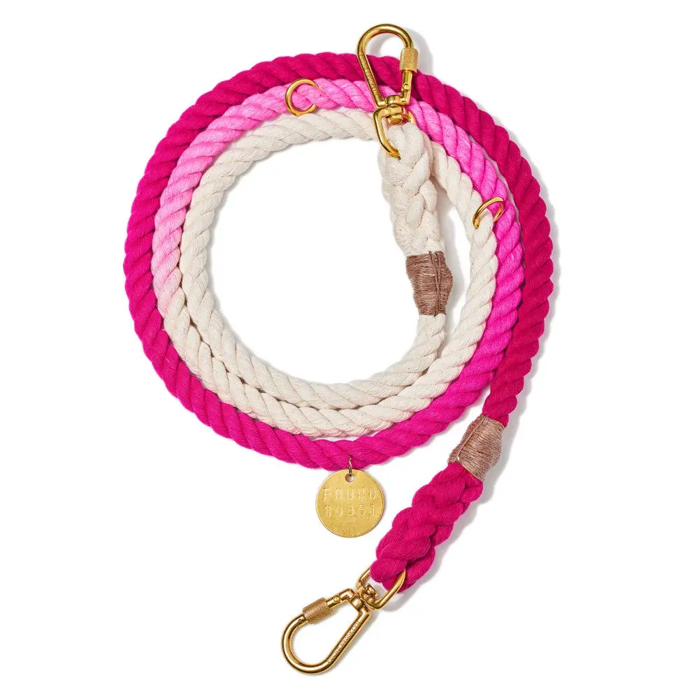 Found My Animal | Adjustable Rope Lead In Magenta Ombre 1