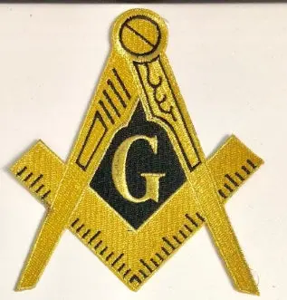 Mason Square And Compass Black/Gold Patch 1