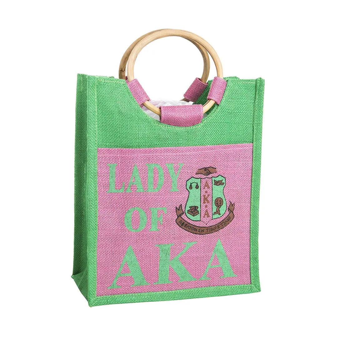 Alpha Kappa Alpha Mini Pocket Jute Bag 1