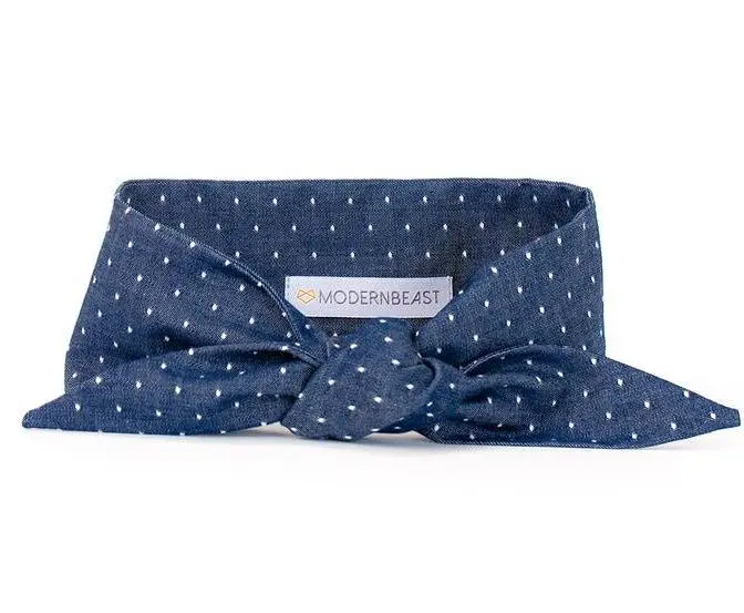Modern Beast | Neck Tie In Polka Dot Denim 1