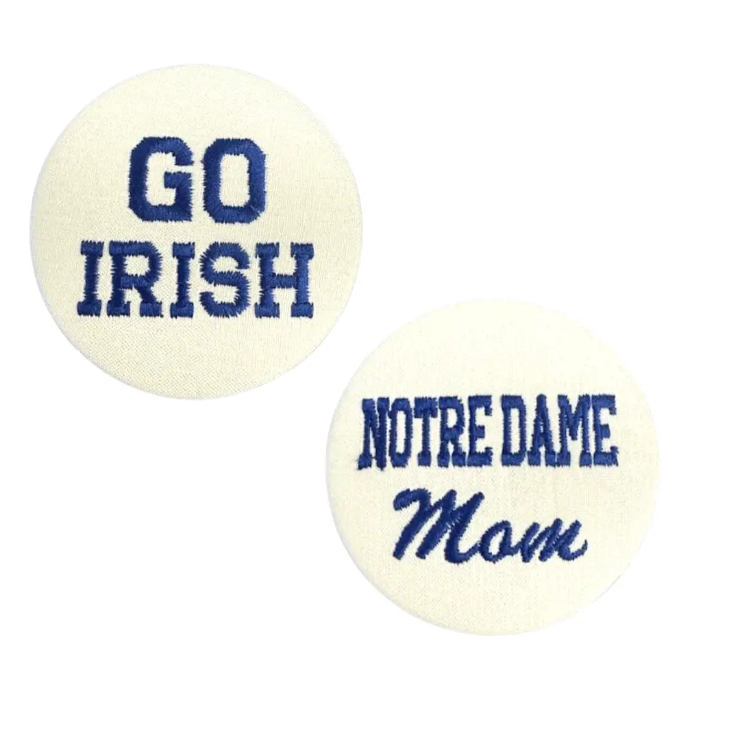 Notre Dame Game Day Embroidered Button 1
