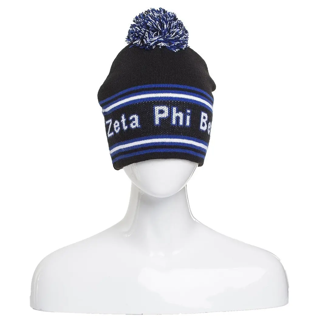 Zeta Phi Beta Pom Pom Knit Beanie 1