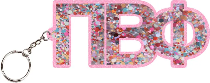 Pi Beta Phi Confetti Keychain 1
