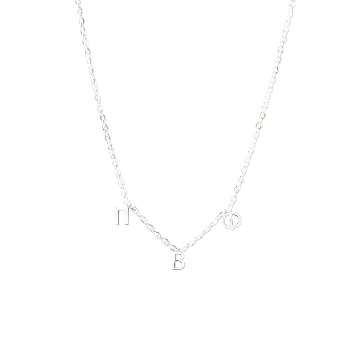 Pi Beta Phi Silver Greek Letters Necklace 1