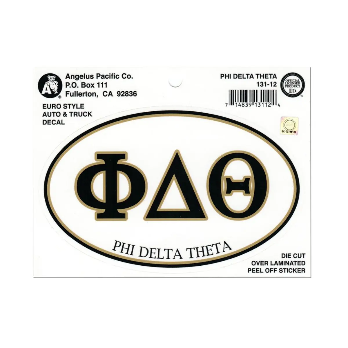 Phi Delta Theta Euro Decal - Discontinued 1