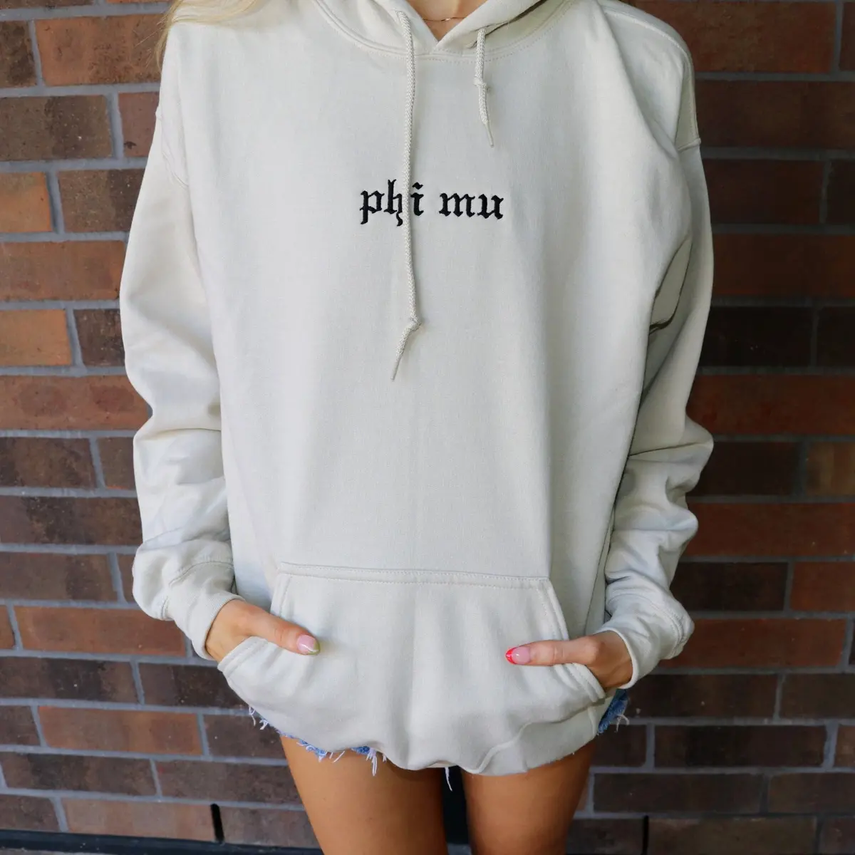 Phi Mu Embroidered Hooded Sweatshirt 1