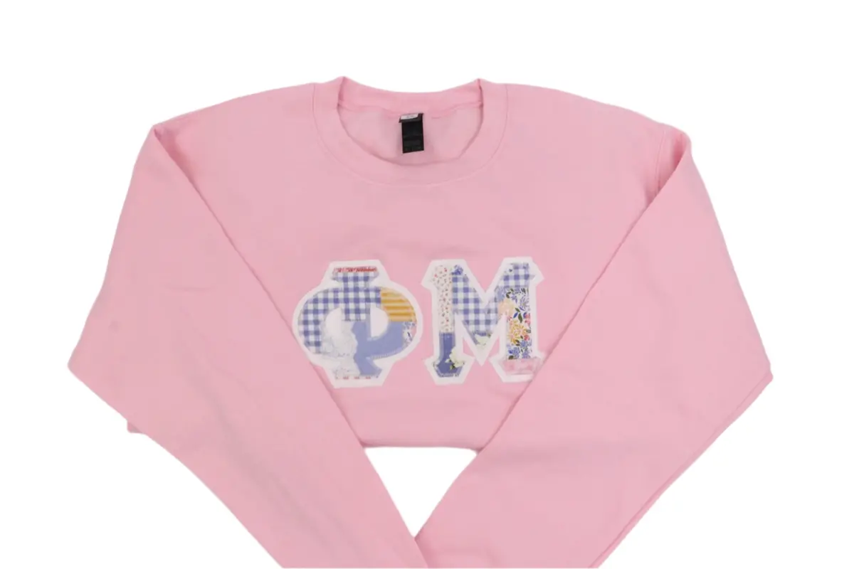 Phi Mu Patchwork Crewneck 1