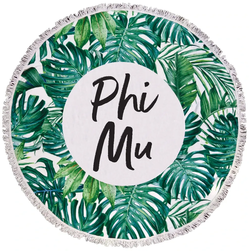 Phi Mu Palm Leaf Fringe Towel Blanket 1