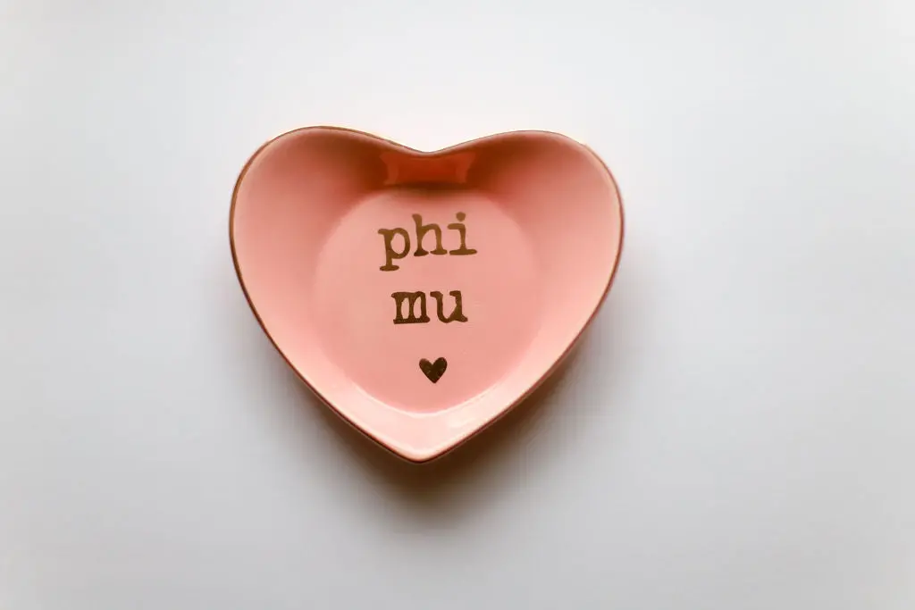Phi Mu Heart Ring Dish 1