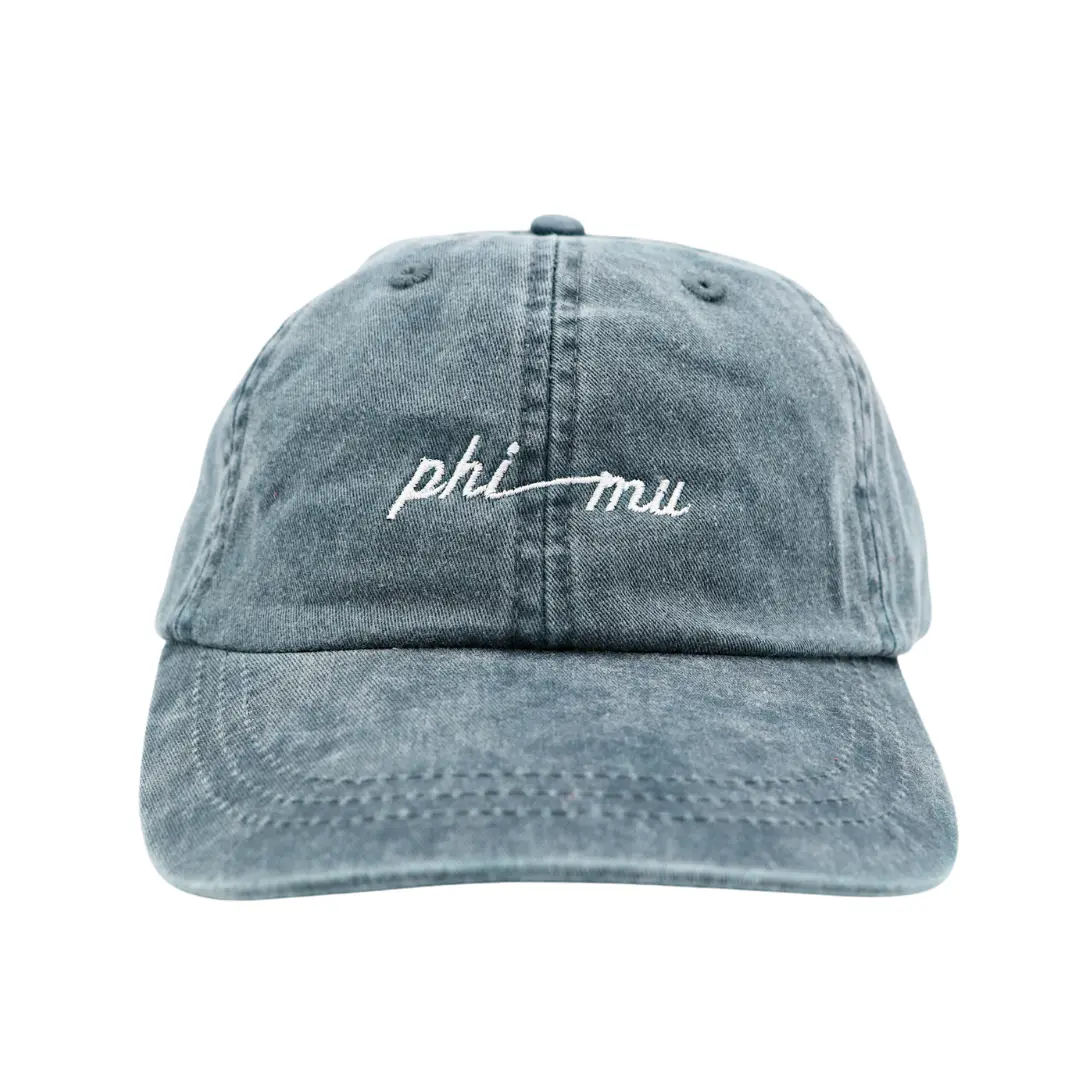 Phi Mu Script-Style Baseball Cap