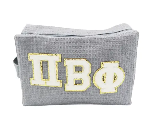 Pi Beta Phi Waffle Make-Up Bag With Chenille Letters 1