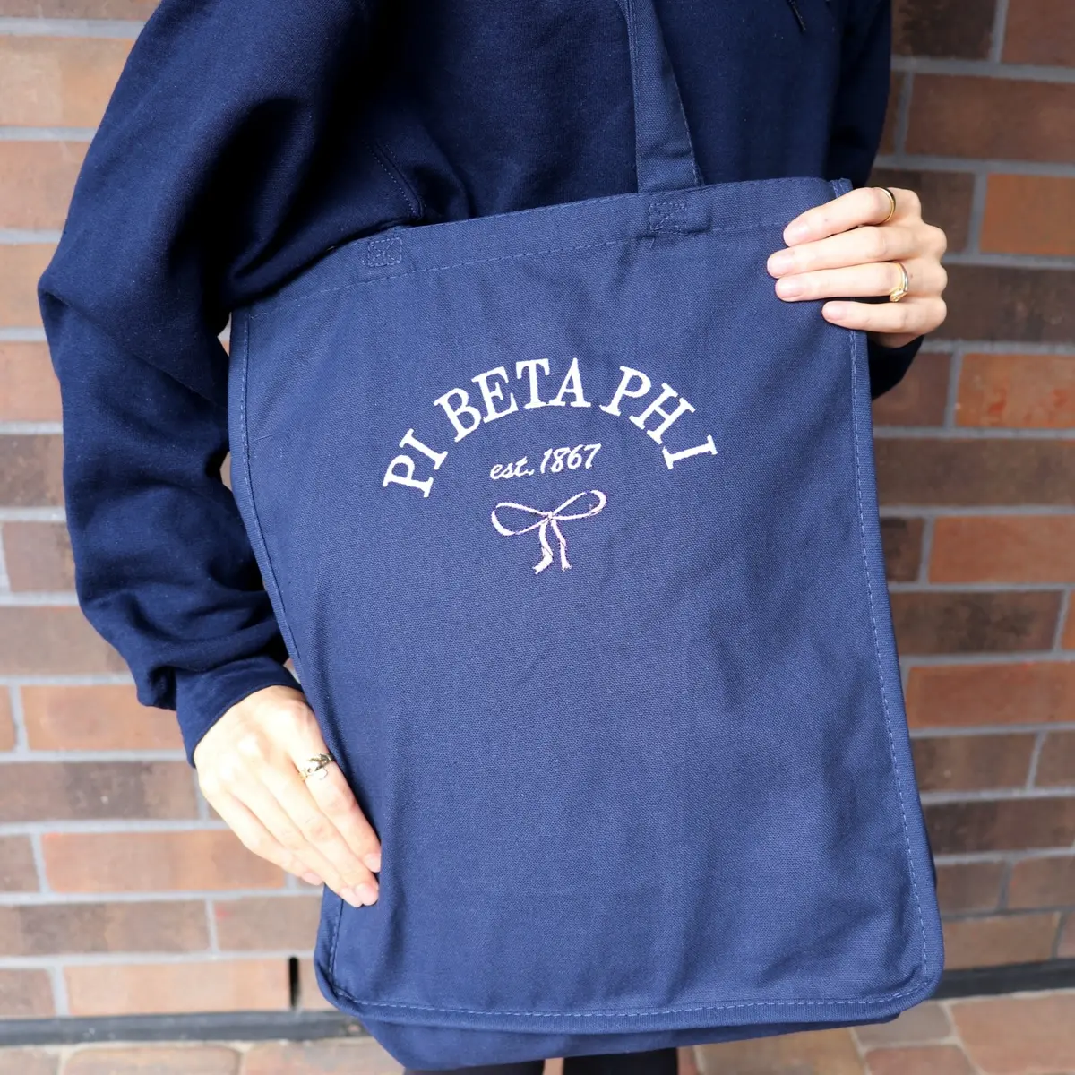 Pi Beta Phi Classic Tote With Bow 1