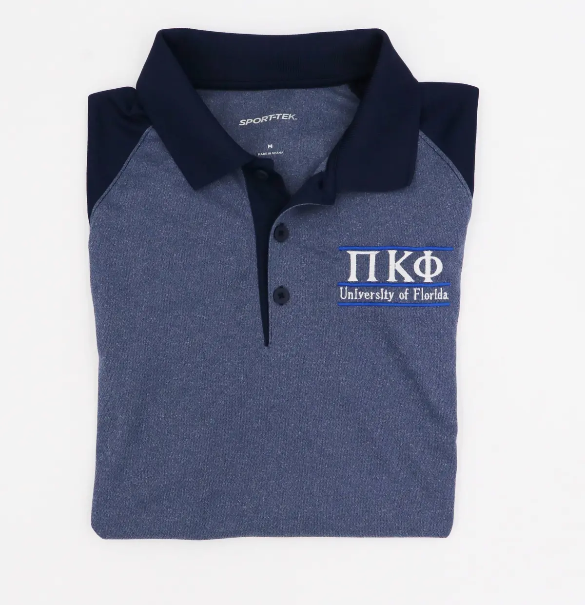 Pi Kappa Phi Uf Raglan Heather Block Polo 1