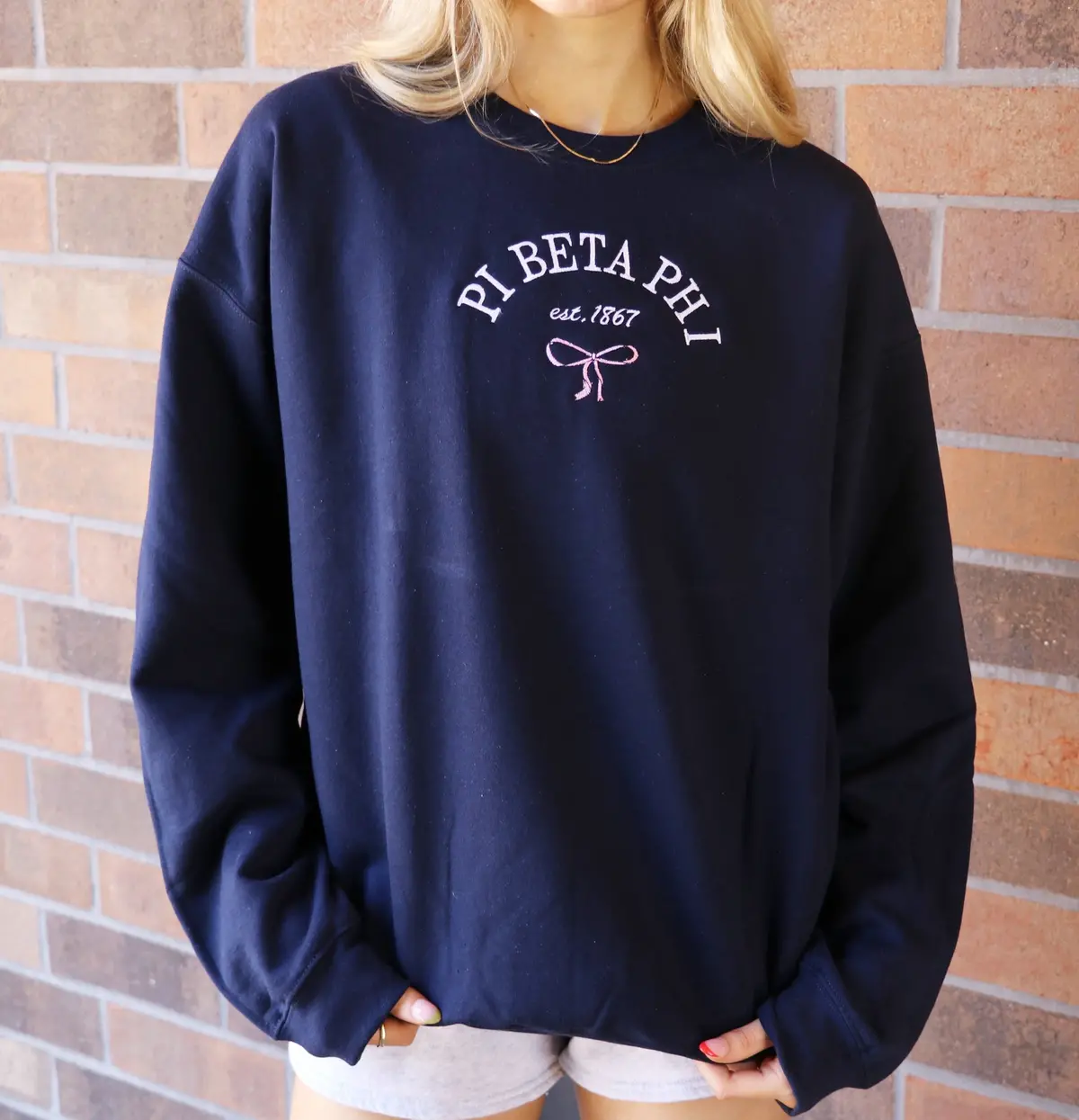 Pi Beta Phi Classic Crew With Bow 1
