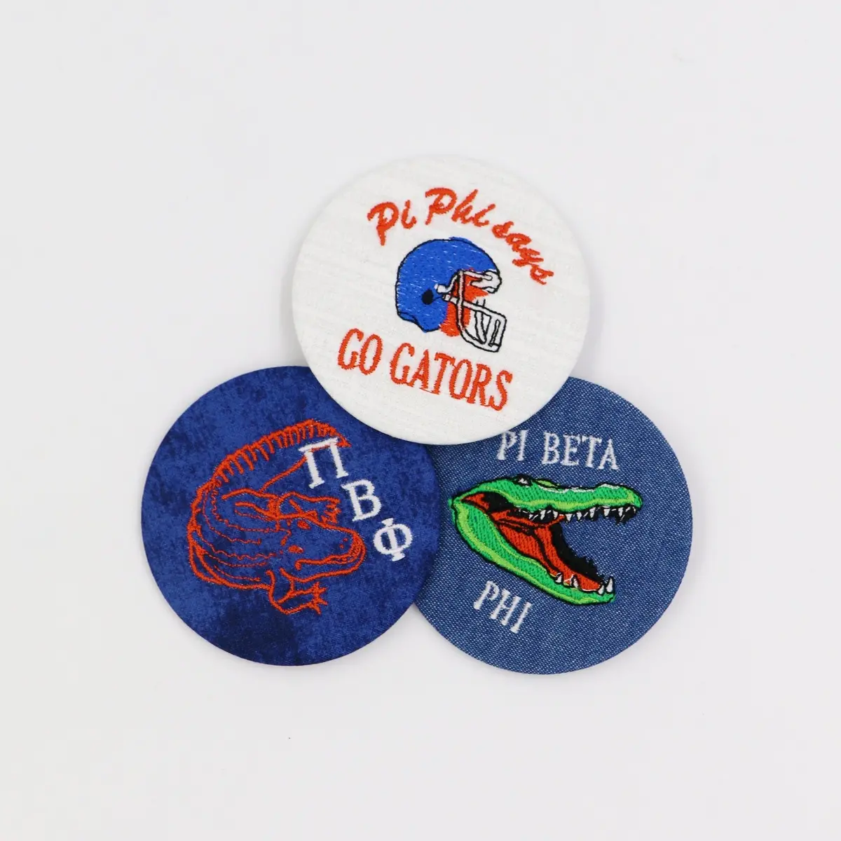 Pi Beta Phi  Game Day Embroidered Button Set 3 1