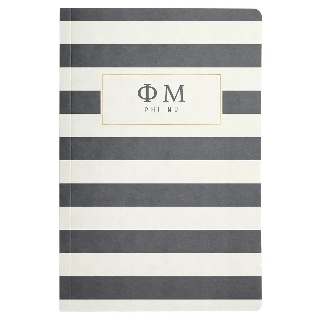 Phi Mu Striped Notebook 1