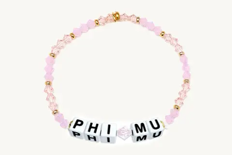 Phi Mu Beaded Sorority Name Bracelet 1