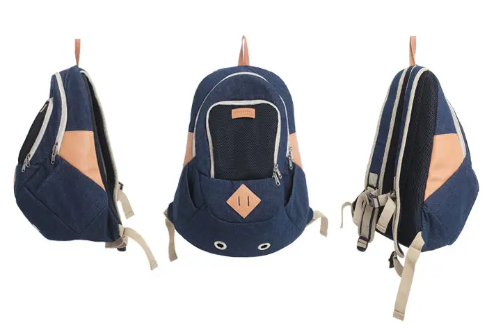 Amy Loves Pet | Front Or Back Pack Carrier In Denim 2