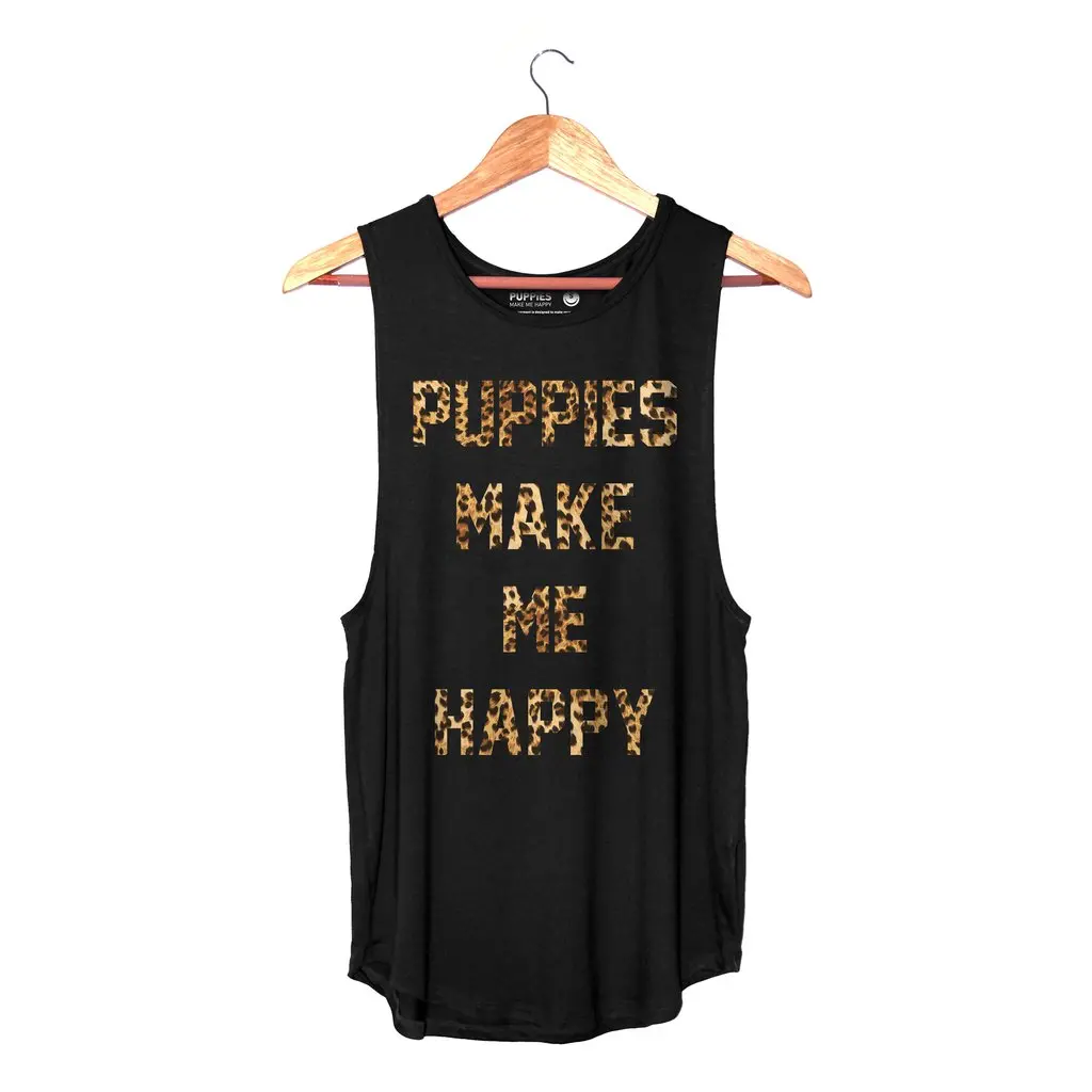 Puppies Make Me Happy | Animal Style Tank Top 1