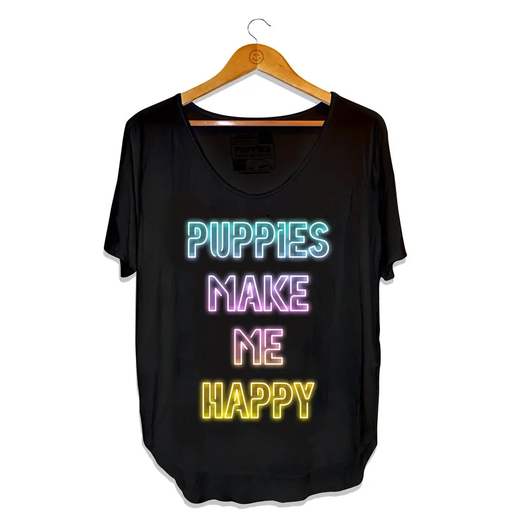 Puppies Make Me Happy | Neon Weekend Tee 1