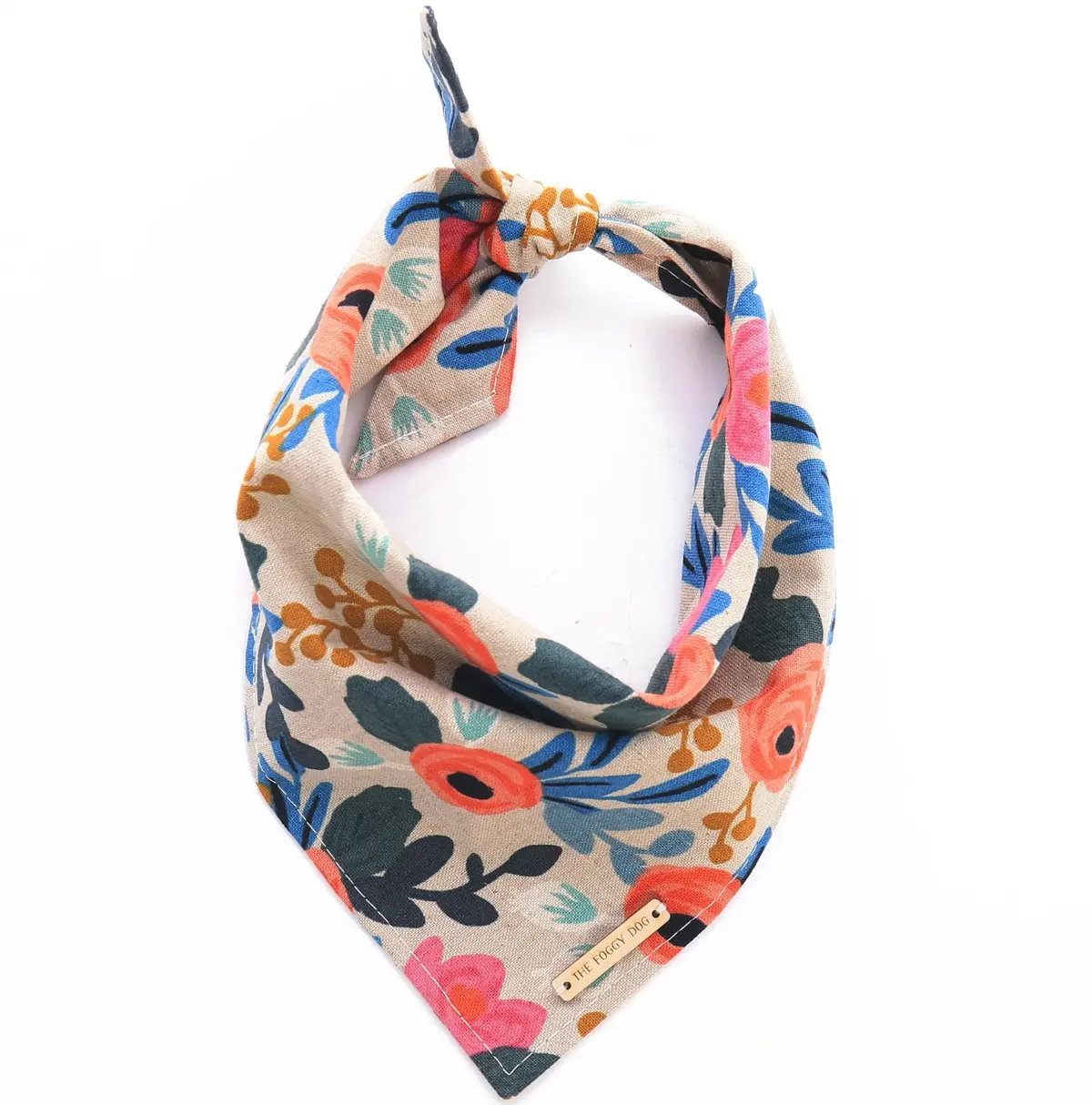 The Foggy Dog | Rosa Floral Natural Bandana 1