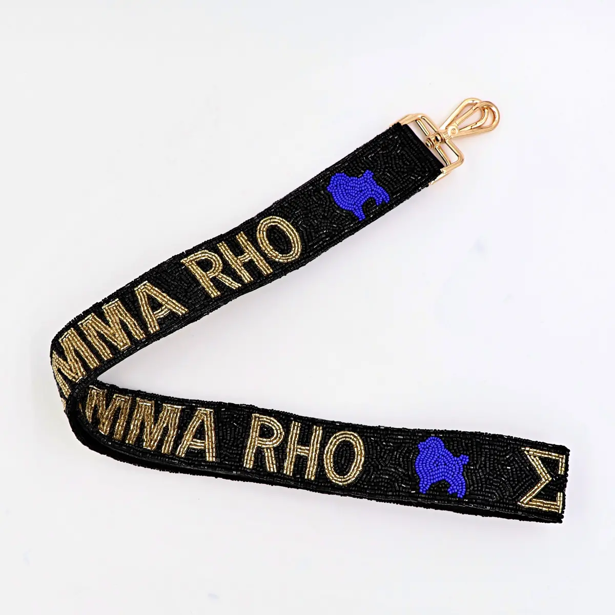 Sigma Gamma Rho Gold/Black Beaded Bag Strap 1