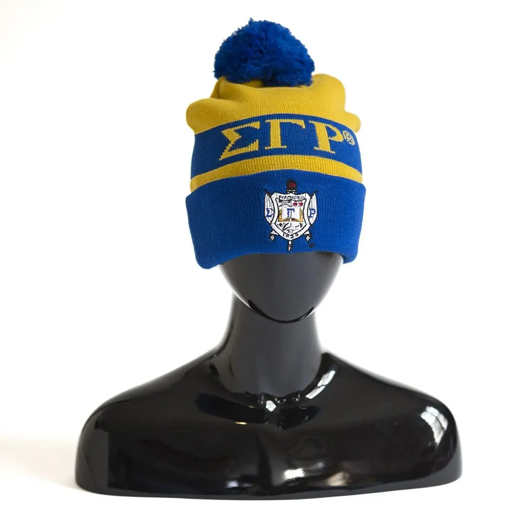 Sigma Gamma Rho 2 Sided Pom Pom Beanie 1