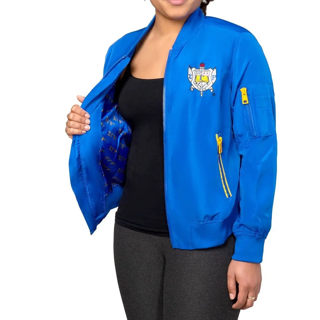Sigma Gamma Rho Satin Bomber Jacket 1