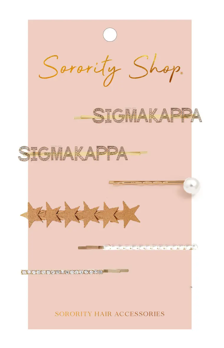 Sigma Kappa Rhinestone Hair Clips 1