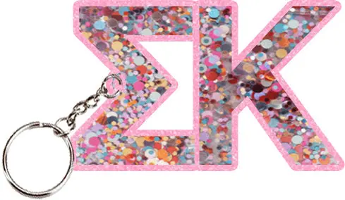 Sigma Kappa Confetti Keychain 1