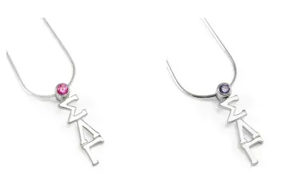 Sigma Lambda Gamma Sterling W/ Cz Crystal Lavaliere 1