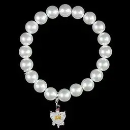 Sigma Gamma Rho Pearl Bracelet With Shield Charm 1