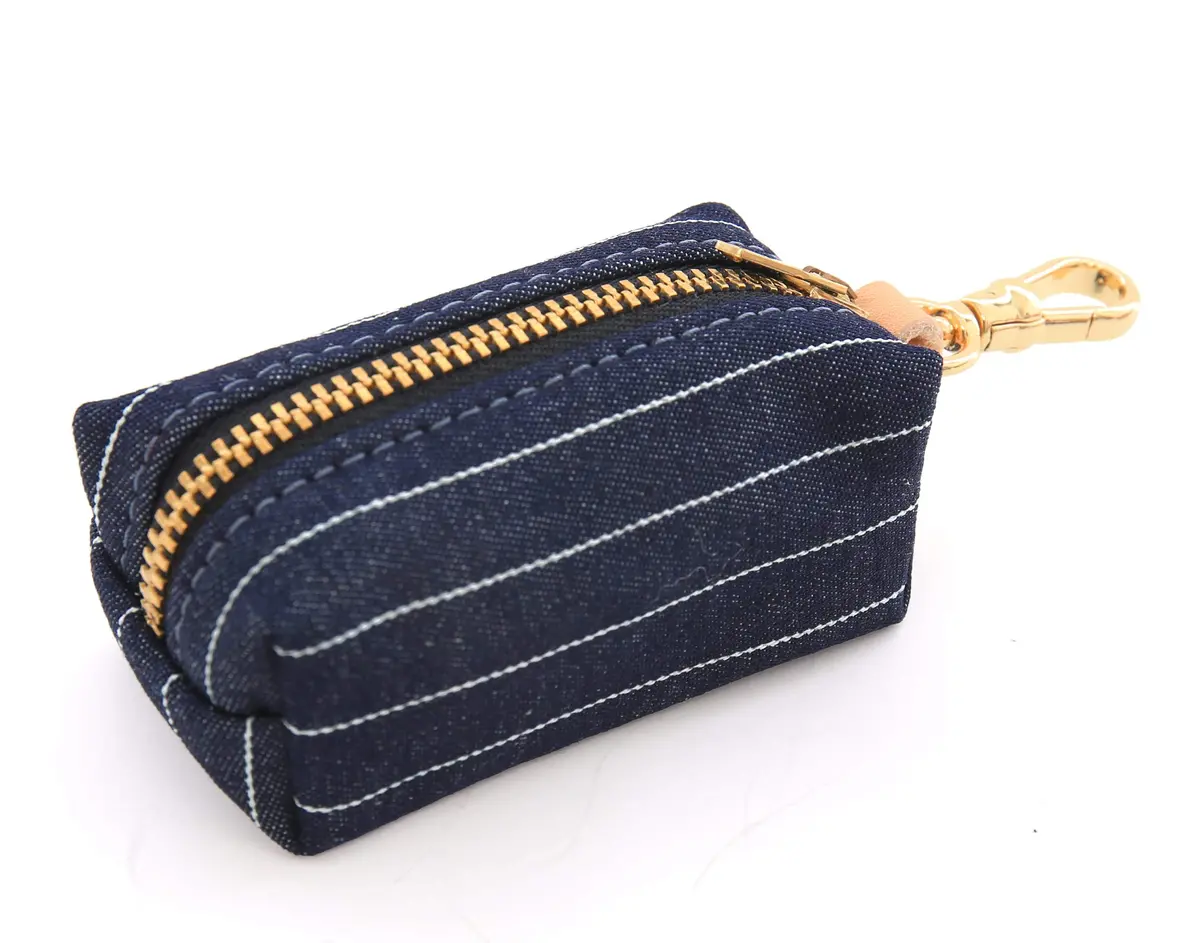 The Foggy Dog | Navy Pinstripe Leash Bag 2