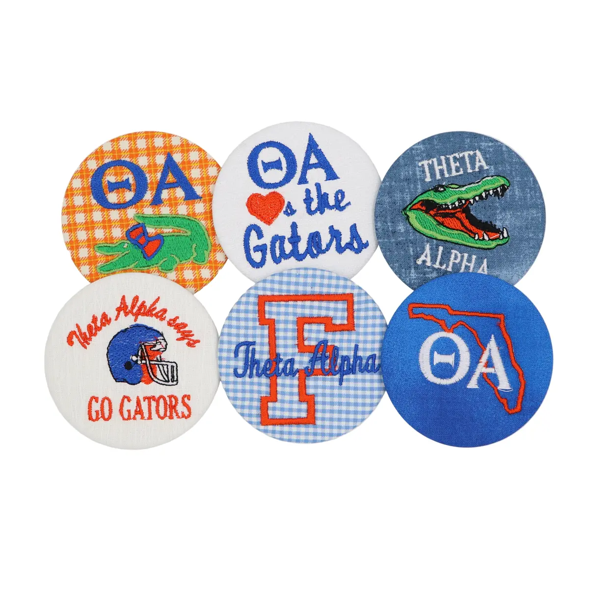 Theta Alpha Game Day Embroidered Button 1