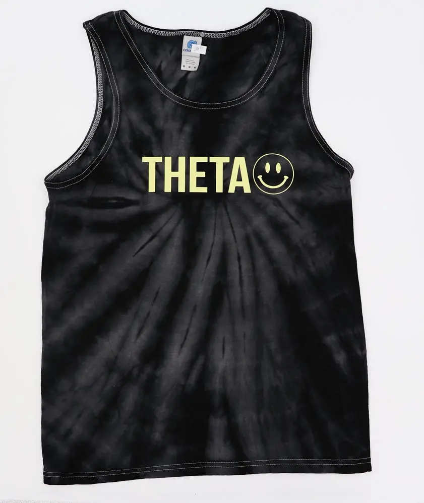 Sorority Spider Black Tie Dye Tank With Smiley Face Design 1