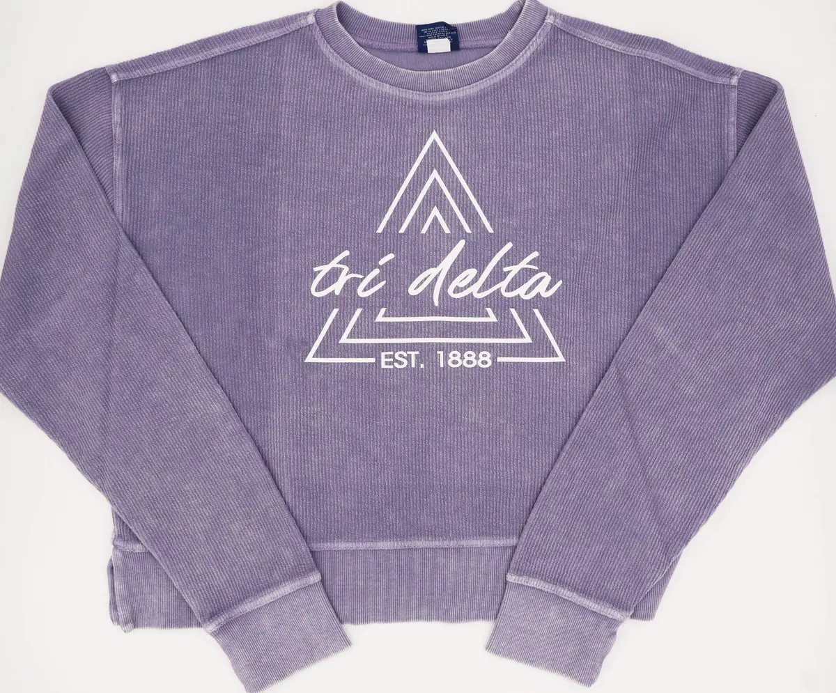 Delta Delta Delta "Tri Delta" Camden Crew Crop Sweatshirt 1