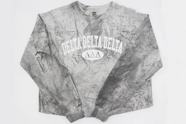 Sorority Comfort Color Tie Dye Crewneck With Arch And Letters Design 1